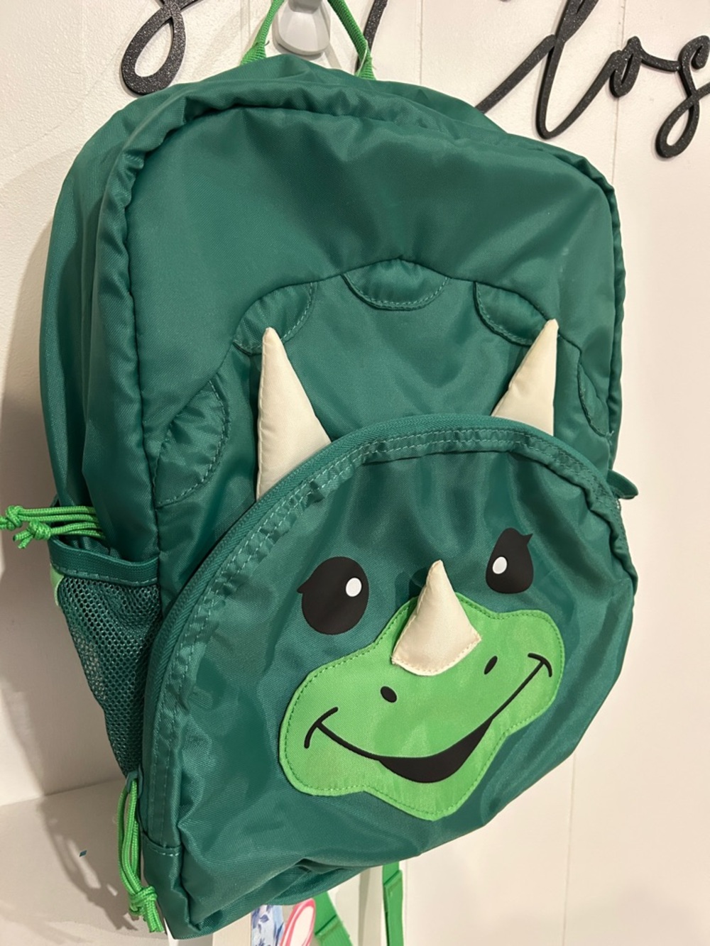 Kids Triceratops Backpack – Green Dinosaur School Bag